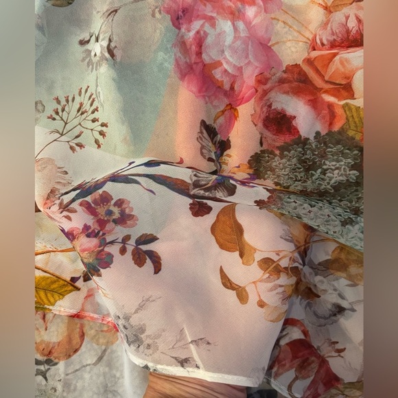 Flora Nikrooz Chiffon Floral Print Nightgown - Size XS - Picture 6 of 10